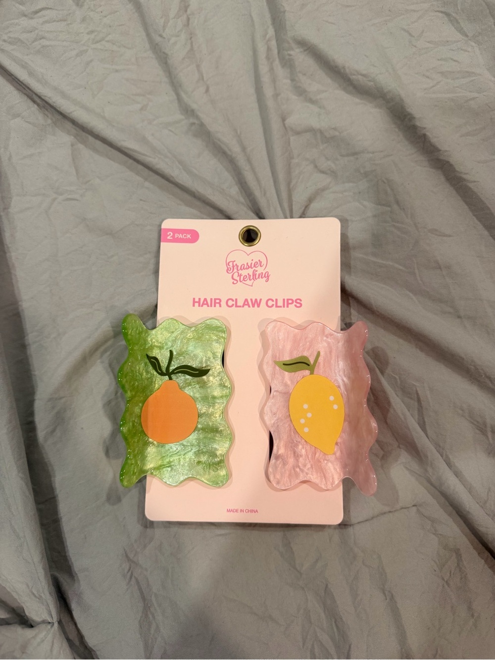 Fruit Wave Hair Claw Clips - Green & Pink (2-Pack)